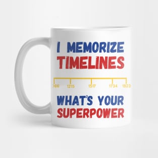 Superhero Timeline Memorization Mug